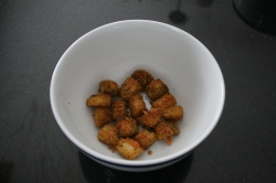 finished cheesy croutons